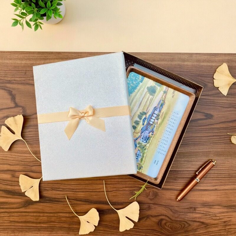 Original Hand-Drawn Wooden Calendar 2026